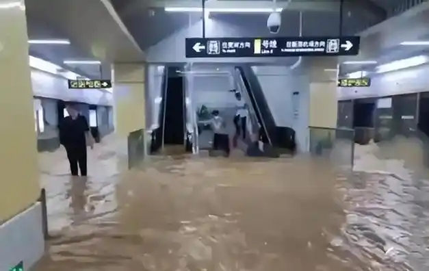 河南遭遇了一场突如其来的特大暴雨,郑州市区被洪水淹没,地铁系统遭受