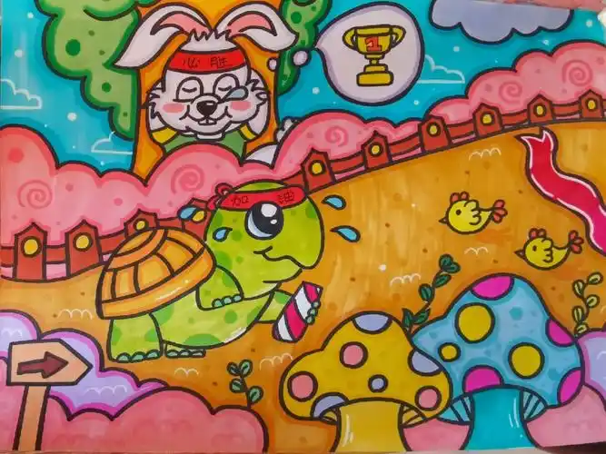 简笔画  #儿童画 #线上美术课  #线上 #寓言故事 #乌龟  #小兔子教祆