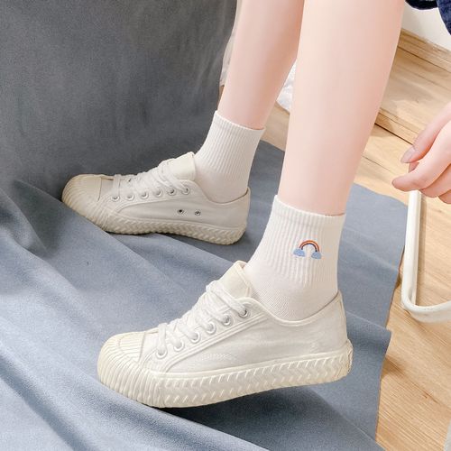 袜子女运动鞋小白鞋搭配老爹潮薄款夏网红筒袜天中款夏中筒袜