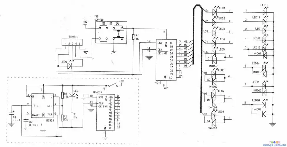 能手牌网线测试器原理图