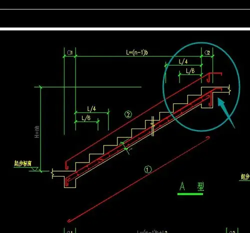 楼梯钢筋锚固设置