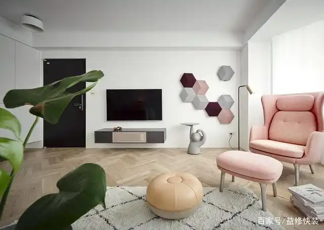 小户型北欧风格客厅电视背景墙翻新改造效果图