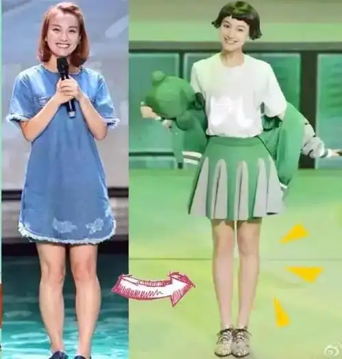 吴昕的腿型真是个谜不知用了什么方法萝卜腿突然就成了女团腿