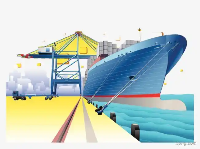 港口码头插画png素材透明免抠图片-其他元素