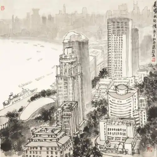 "国粹艺韵"展出,呈现60位艺术家笔下北外滩风貌