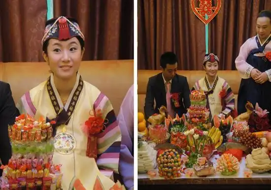 朝鲜族传统婚礼新娘跟妆