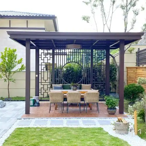 水景或搭配新中式凉亭体现出来,如何利用新中式凉亭需要用户和设计师