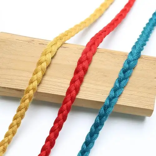 多色5-9mm三股辫子绳手工diy服饰辅料涤棉麻花绳子照片墙装饰绳