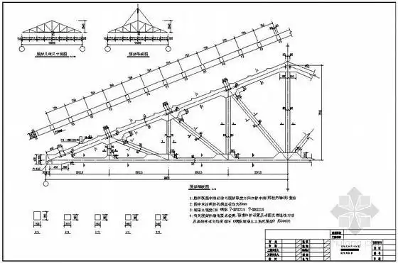 分享18米三角钢屋架结构图资料下载