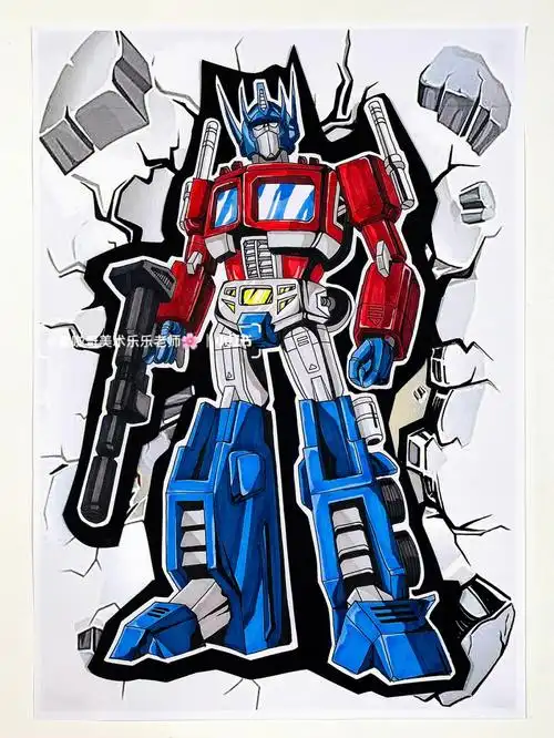 创意美术  #课效分享  #变形金刚  #马克笔上色  #马克笔手绘
