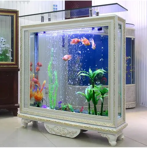 喜灏欧式创意生态鱼缸玻璃 长方形水族箱鞋柜客厅中型大型金鱼缸