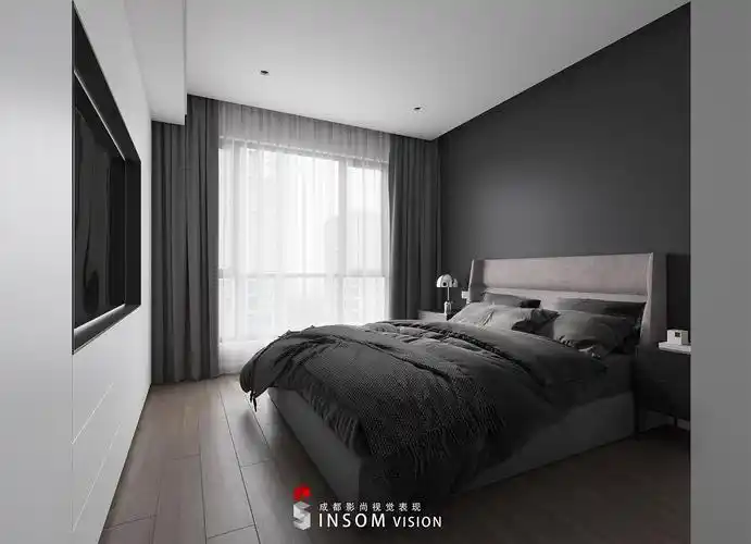 黑白灰写实效果图-简约家装