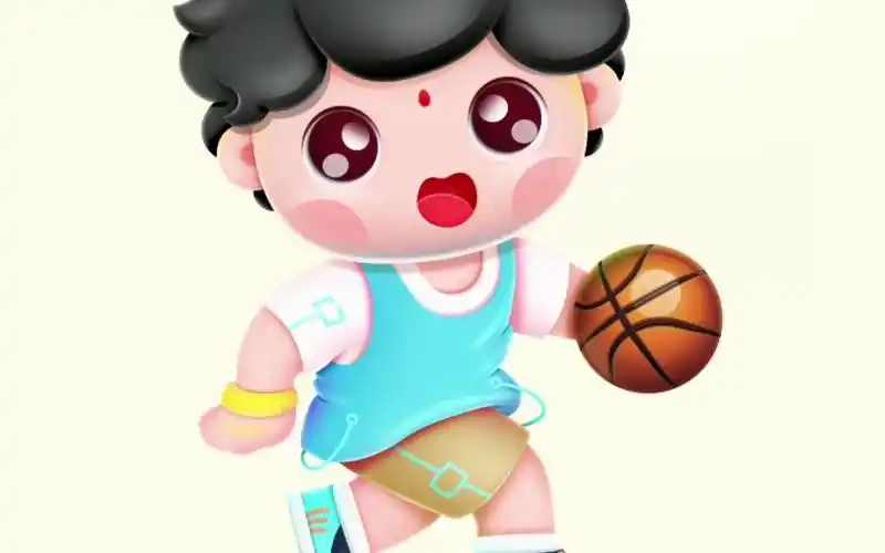 吉祥物打篮球 篮球小将 篮球小子 篮球吉祥物 篮球插画 可爱篮球 原创