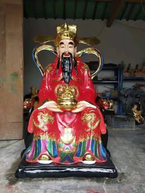 五路财神像寺庙摆件比干财神佛像泰国佛像彩绘财神爷站像河南善缘