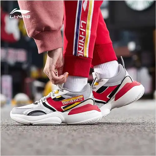 李宁休闲鞋男鞋2021秋季新款征荣92网面轻便潮鞋耐磨软底运动鞋男