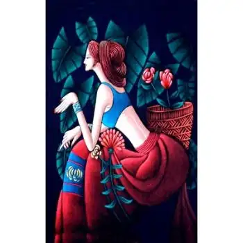 霂咔 新款装饰画云南民族风人物画客厅墙画卧室餐厅壁画沙发背景挂画