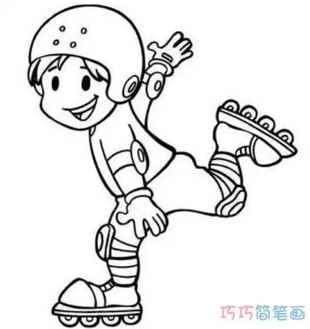 男孩简笔画如何画小女孩滑冰简笔画滑旱冰简笔画滑旱冰简笔画图解教程