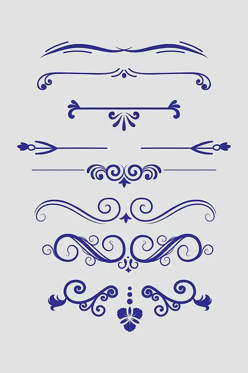 矢量简约中式花纹花边