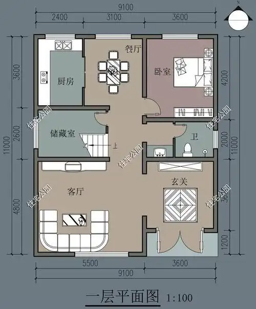 别墅设计-乡村房子设计图-农村自建房设计图-轩鼎房屋图纸网