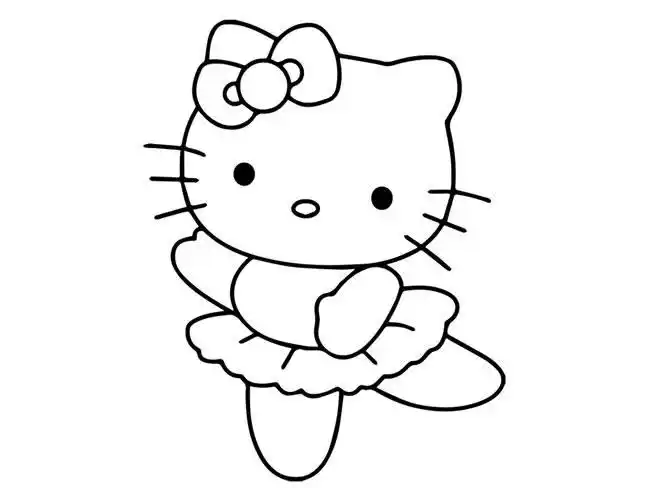 卡通人物简笔画作品kitty猫简笔画kitty猫转过头简笔画简笔画大全卡通