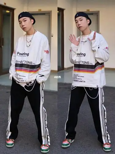 男生高街嘻哈风穿搭vibe压马路拍照