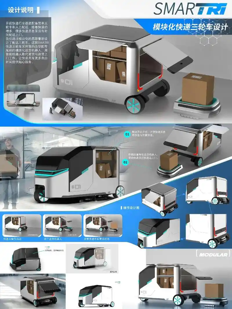交通工具设计:模块化快递车