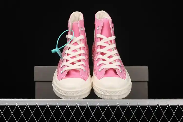 dior x converse 1970s 迪奥联呈 全新配色 粉色高帮休闲板鞋 169622c