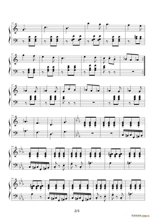 叙事曲(ballade 布格缪勒钢琴进阶25曲作品100第15首) 降e调 歌谱简谱