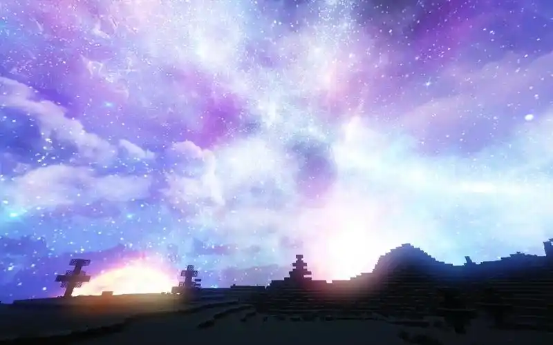 【minecraft】完美星空材质包搭配chocapic 13光影,唯美星空