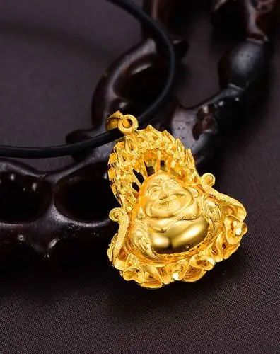 千足金吊坠 佛光普照千足金佛公11.21g