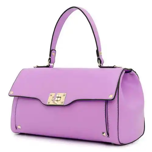 (stiya)牛皮女包2014新款柳钉女式单肩手提包 sk152638 浅紫 - 京东