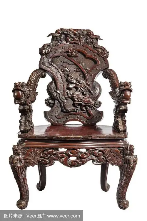 中国硬木龙雕扶手椅
