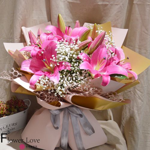 百合百合花花束长辈生日老师探望领导佛山同城鲜花速递同城