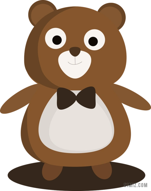 棕色动物卡通一只小熊熊动物背景图片