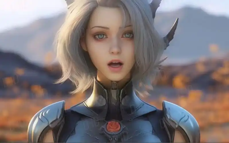 治愈系风格3d动漫女战士