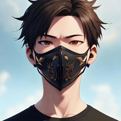 动漫男生戴口罩帅气头像.