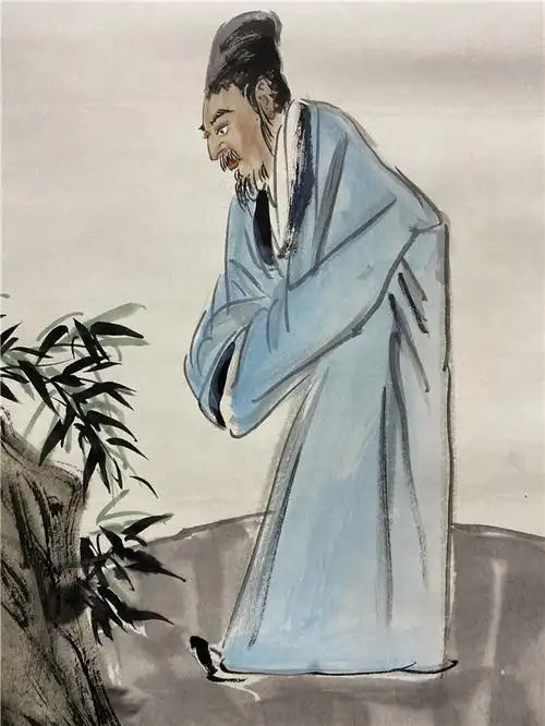 016萧平款米芾拜石立轴