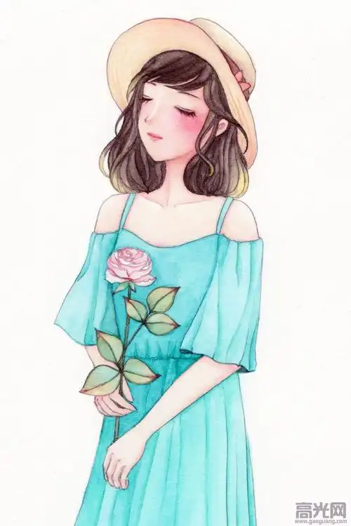 唯美水彩画人物教程,小清新女孩水彩画步骤图