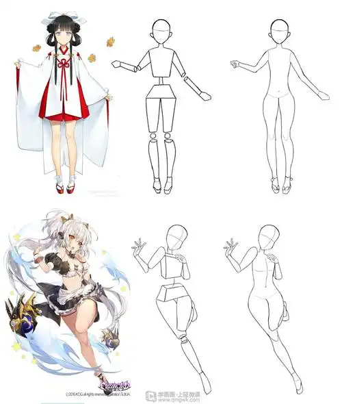 日系人体比例练习-动漫人物入门训练