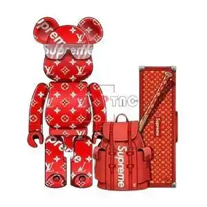 卡通潮牌暴力熊lv花纹印花图案服装裁片t恤卫衣烫图印花花型素材