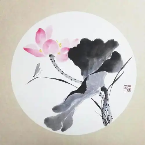 国画写意荷花图