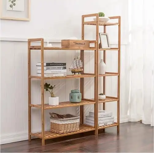 五层新款杂物物架置地式竹架子置物架多层层层搁板