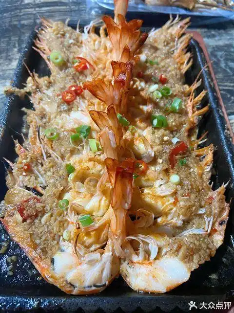 铁板蒜蓉开背虾