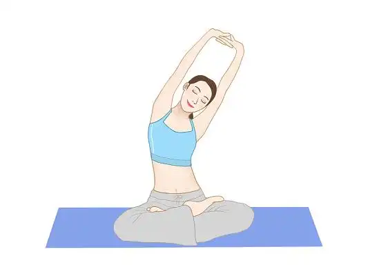 彩色手绘原创卡通瑜伽运动美女人物元素png素材