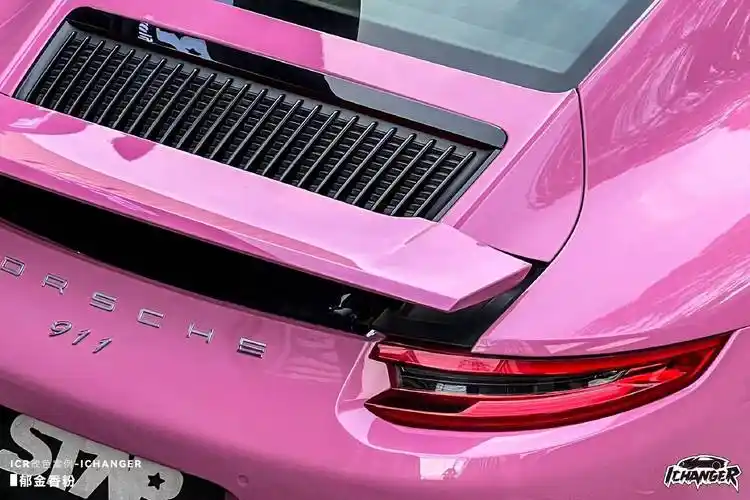 保时捷911-ichanger改色膜郁金香粉,充满唯美意境的粉色系_品质
