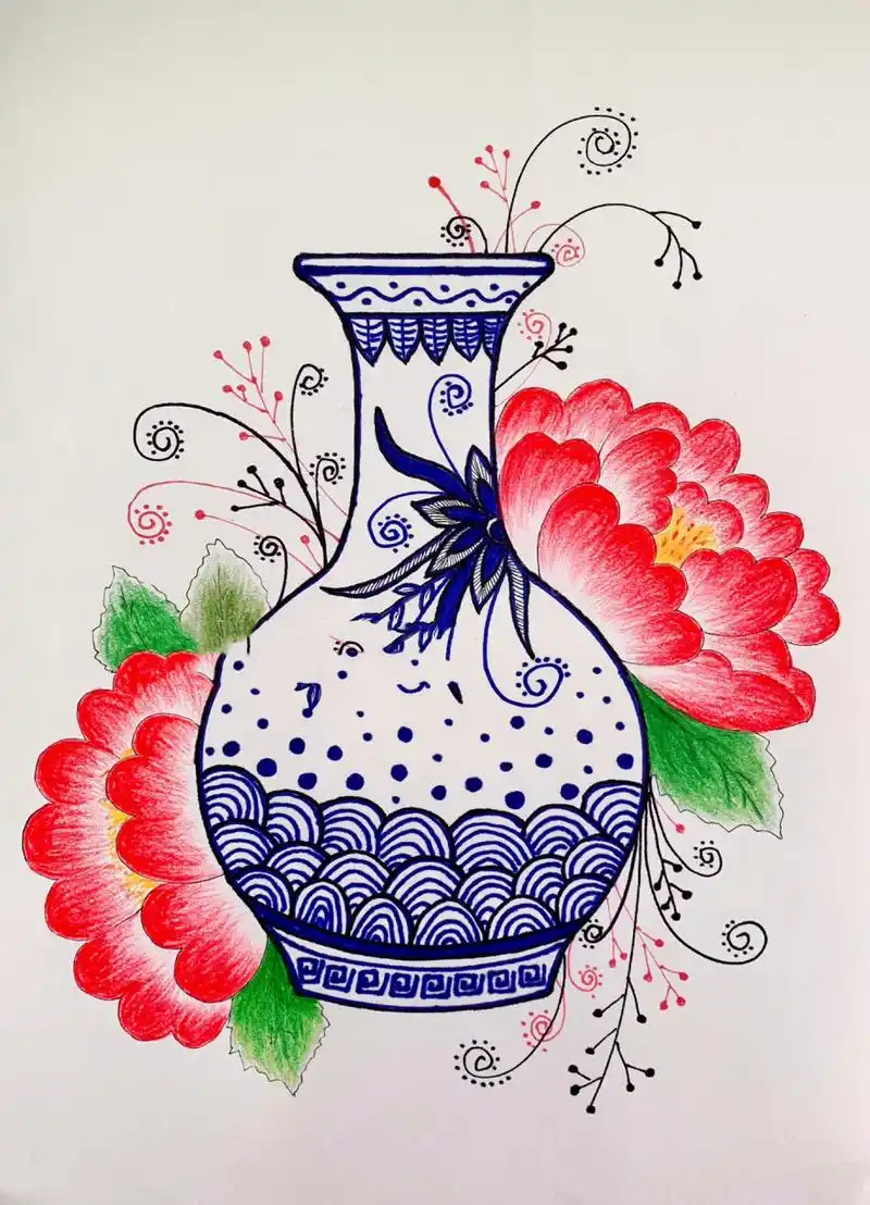 青花瓷是用含氧化钴的钴矿为原料,在陶瓷坯体上描绘纹饰,再罩上一层