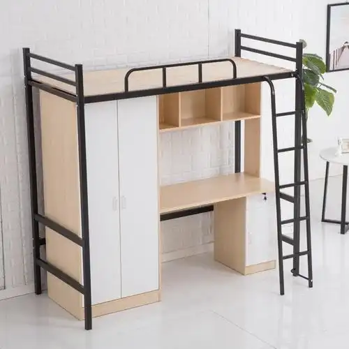 宿舍公寓上床高低衣柜铁艺下铺书桌