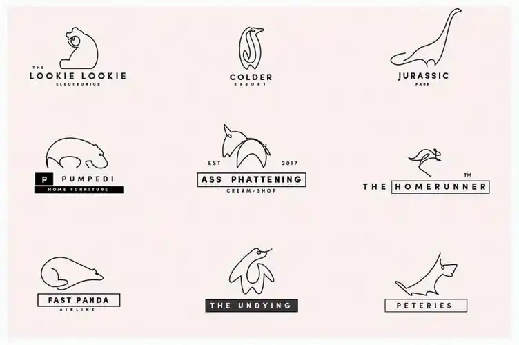 50款优雅的线条动物标示logo大合集[eps]