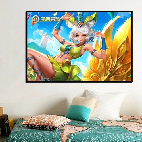 妲己魅力维加斯diy数字油画王者荣耀卡通女法师儿童油彩定制