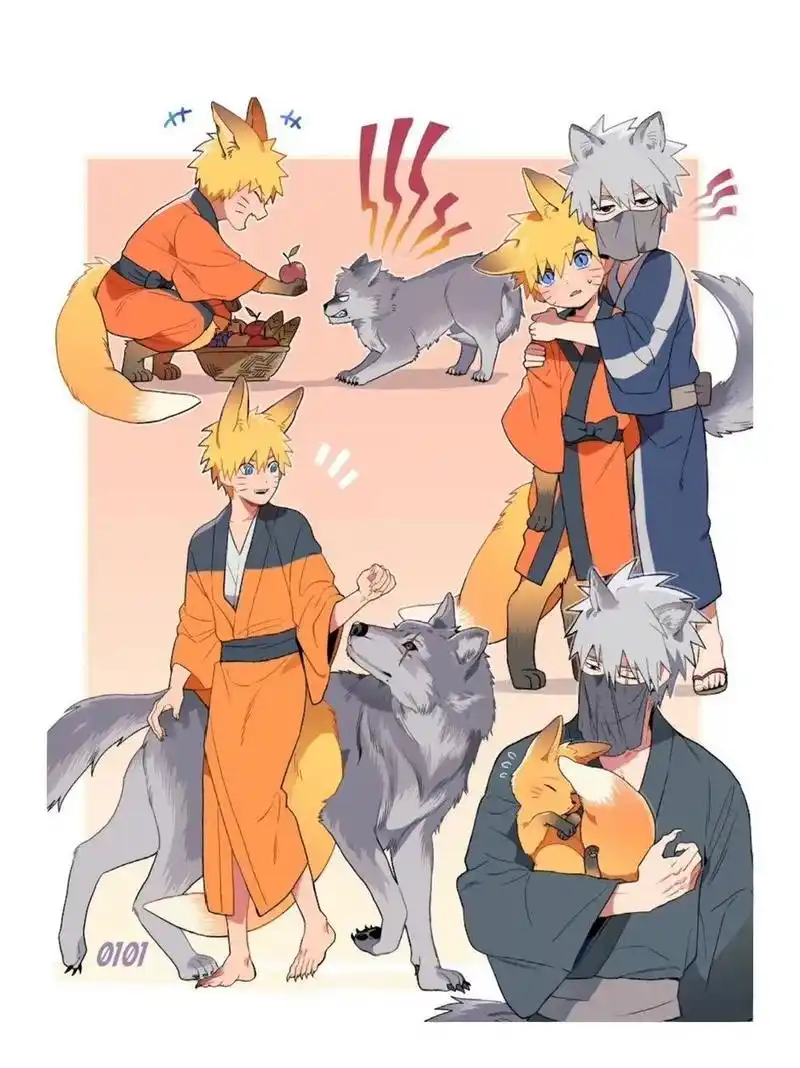 一组火影忍者   鸣人卡卡西